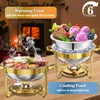 Allucky Chafing Dish Buffet Set: 5QT Round Stainless Steel Chafer