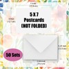Blank Note Cards and Envelopes 5x7" NOT FOLDED, Heavyweight White