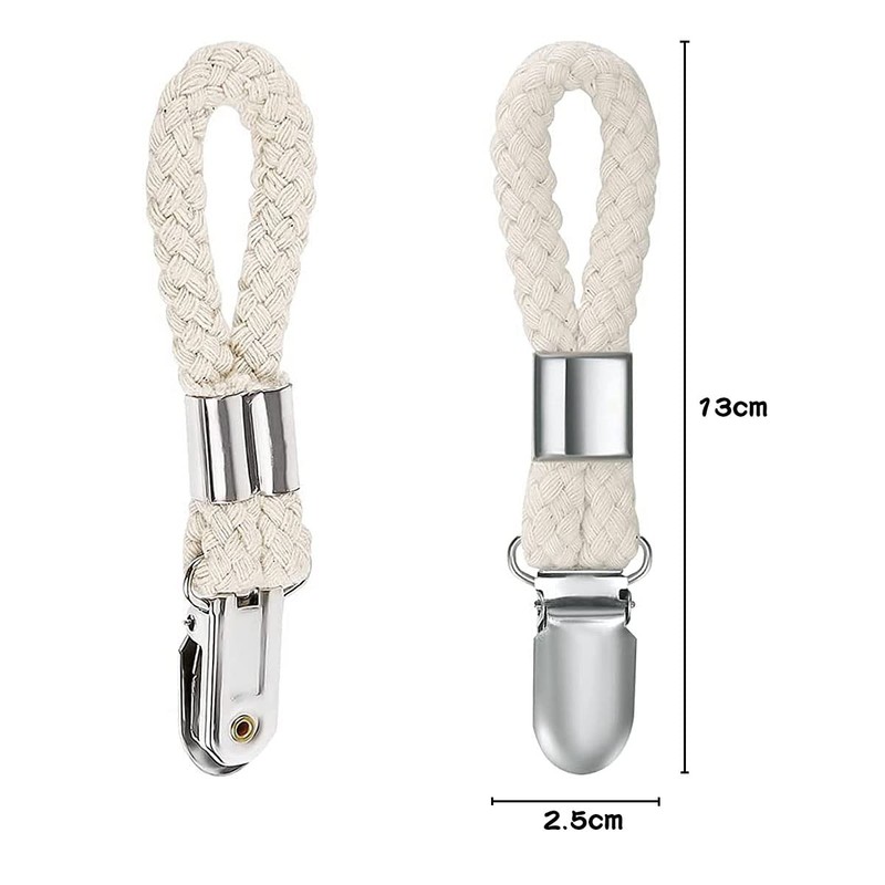 Jagowa 6 Pcs Cotton Rope Bath Towel Clip Anti-rust Metal