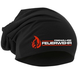 UGLYSHIRT Fire Brigade Hat Fireman FFW Knitted Hat 112 Hat Logo Firefighter Hat Stretchy Beanie M1, black