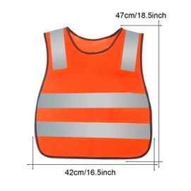 Chaleco reflectante de alta visibilidad, transpirable, chaleco de seguridad de color brillante, chaleco de tráfico ligero, chaleco de trabajo de construcción, naranja neón con correas reflectantes, 10 unidades