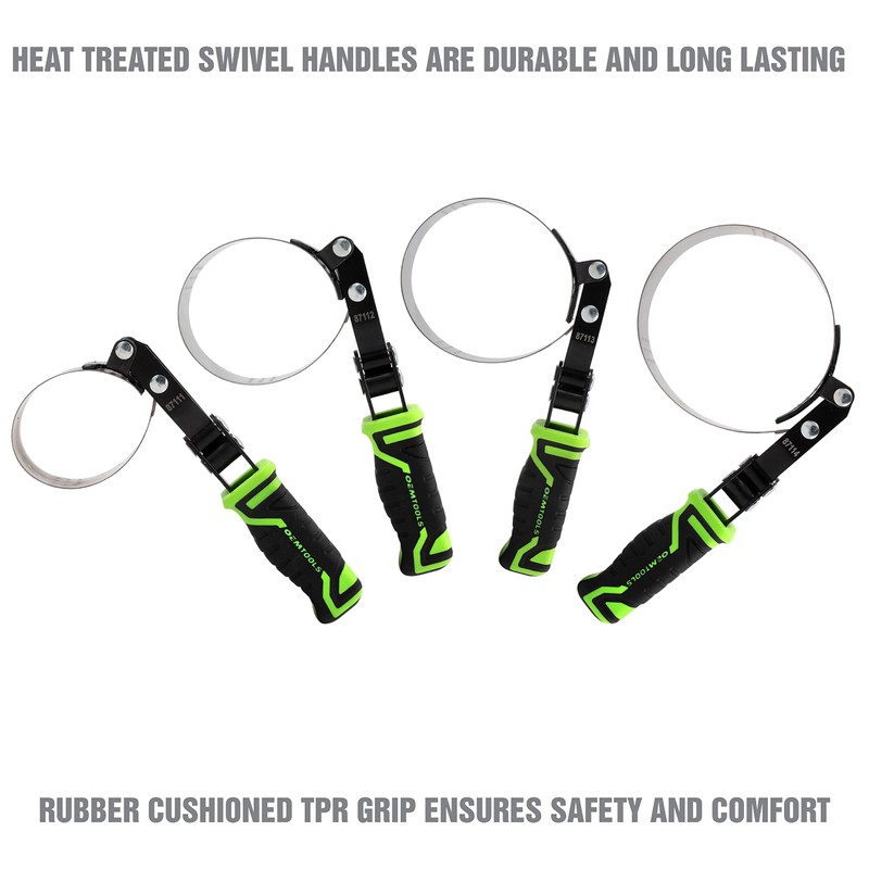 OEMTOOLS 87117 4 Piece Professional Swivel Oil Filter Wrench Set,