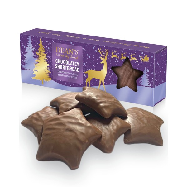 Dean's Scotland | Chocolatey Shortbread Stars | Hand Baked | Light and Crumbly | Melt in the Mouth | Suitable for Vegetarians | 150 g