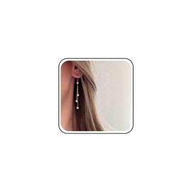 Xmsrn Vintage Pearl Drop Earrings Boho Pearl Earrings Gold Long Chain Dangle Earrings Pearl Dangle Earrings for Women