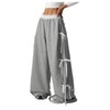 Verdusa Women's Baggy Sweatpants Elastic Waist Casual Bow Wide Leg