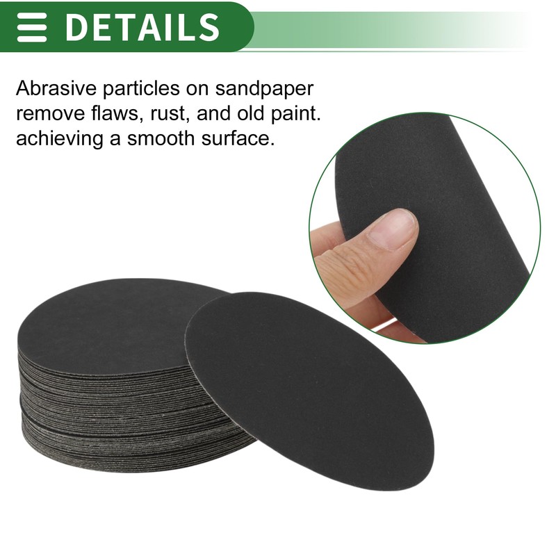 X AUTOHAUX Sandpaper Hook & Loop Sanding Sheets 125x125mm Black