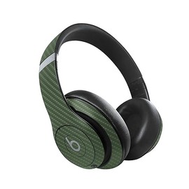 MightySkins Carbon Fiber Skin Compatible with Beats Studio Pro - Solid Olive | Protective, Durable Textured Carbon Fiber Finish | Easy to Apply