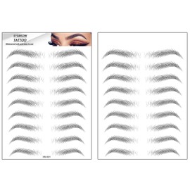 Yesallwas 2 Sheet 18 Pairs Eyebrows Tattoo Sticker, Imitation Ecological Lazy Natural Tattoo Eyebrow Transfers Stickers Waterproof for Woman Makeup Tool 2 Pcs (MM-001)