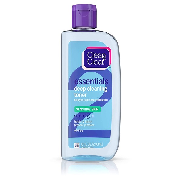 Clean & Clear Deep Cleaning Astringent Sensitive Skin, 8-Ounce (Pack of 2)