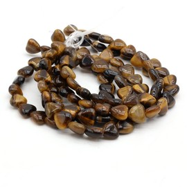 abalorio de piedra natural pulidas en forma de corazón mezclado de ojo de tigre para hacer joyas, collares, pulseras, 2 hebras