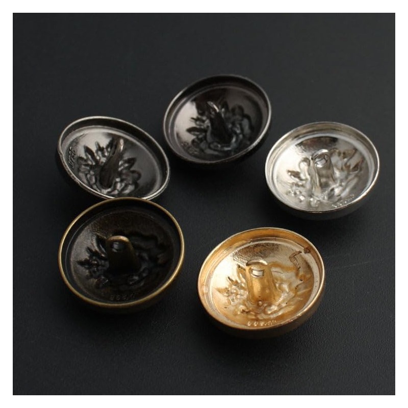 Botones de metal antiguo, forma redonda, 5 piezas, mini accesorios