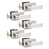 Tinewa 5 Pack Privacy Square Brushed Nickel Door Handles Interior,