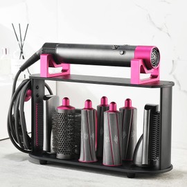 Foho Foho Storage Holder Compatible for Dyson Airwrap Styler, 8-Holes Countertop Bracket Organizer Stand Storage Rack for Hair Curling Iron Wand Barrels Brushes Diffuser Nozzles for Home/Bedroom/Bathroom