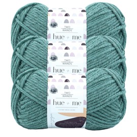 Lion Brand Hue + Me Yarn for Knitting, Crocheting, and Crafting, Bulky and Thick, Soft Acrylic and Wool Yarn, Shadow, (3-Pack)