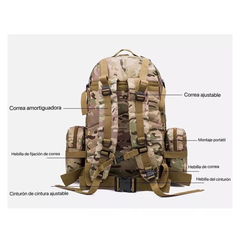 Yuqing Mochila Grande Táctica 4 En 1 Impermeable Para Campamento