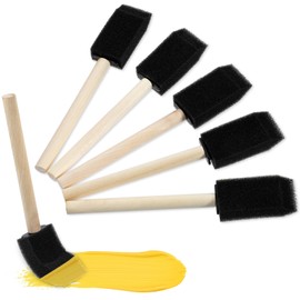 Giantree Pack of 5 Foam Brush Painting, 1 Inch Sponge Brush, Colour Sponge Brush with Wooden Handle, Foam Brush, Paint Applicator, Painting Sponge Stamp, Painting Accessories for DIY Craft Projects,