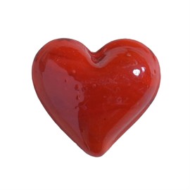 AREOhome HomArt Opaque Red Heart, 1-inch Length, Glass
