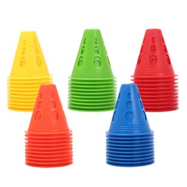 Quikaboo Marker Cones Mini Soccer Set of 50 Colors, Color Cones, Triangle Cones, Marker Cones, Mini Cones, Perforated, Lightweight, Sports Equipment