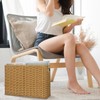 PRETYZOOM Hand-Woven Magazine Holder, Narrow Tall Wicker Magazine Basket, Natural