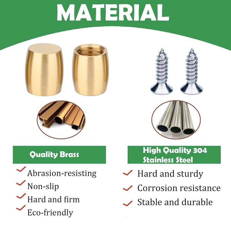 4 PCS Brass Cutting Board Feet with Silicone Anti-Slip Pads,