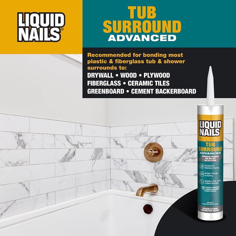 Liquid Nails Tub Surround Interior/Exterior Advanced Construction Adhesive, 10oz