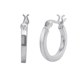 Silverly Sterling Silver Small Chunky Hoops 18 mm - Square Tube Hoop Earrings - Simple Understated Modern Jewellery for Women - 925 Silver Ladies Gifts