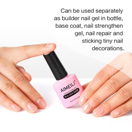 AIMEILI Builder Nail Gel, Hema Free, Cruelty Free, Vegan, Nail Strengthener Enhancement Building Rubber Base Coat for Manicure - BD1027