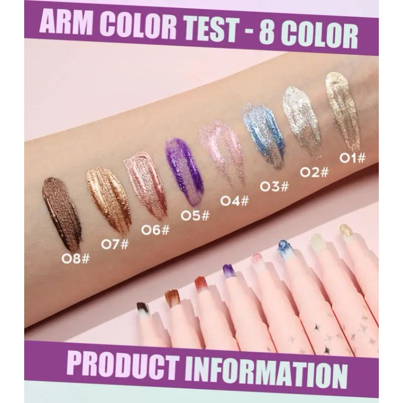 8 Colores Lápiz Sombra De Ojos Matte Y Brillante En