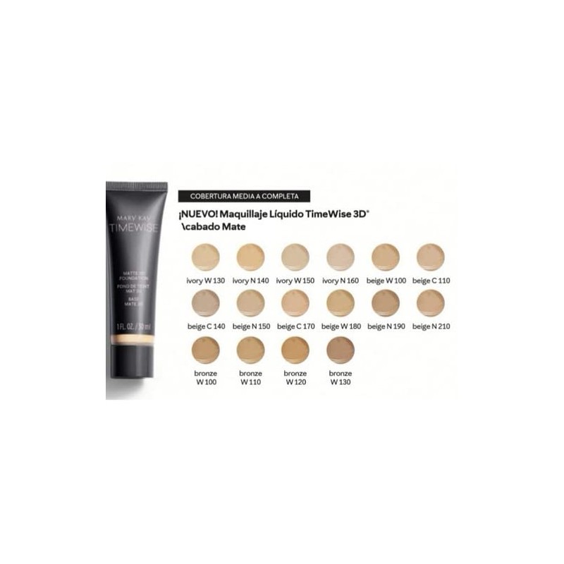 Maquillaje Líquido TimeWise 3D (Beige N150)