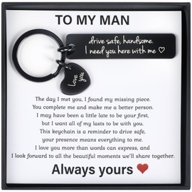 Ouligay Drive Safe Keyring Gifts for Boyfriend Him Husband Fiance Men, Valentine's Day Gift for Boyfriend Birthday Christmas Romantic Men Bf Romantic I Love You Gifts Presents