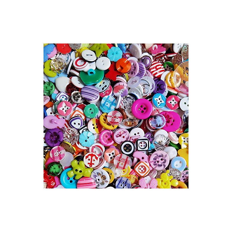 Chenkou Craft Random - 100 botones de plástico pequeños para