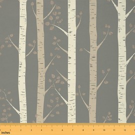 Tree Branches Upholstery Fabric by The Yard, Nature Tree Leaf Decorative Fabric for Upholstery and Home DIY Projects, Botanical Abstract Artwork Waterproof Outdoor Fabric, 2 Yards, Gray Beige