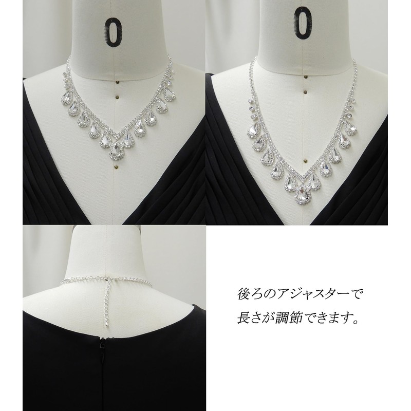 AN SHU Rhinestone Necklace Earrings Set Earrings Set Wedding Wedding