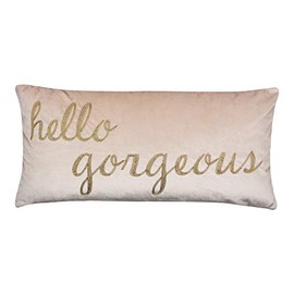 Levtex home - Fiori - Decorative Pillow (12 x 24in.) - Hello Gorgeous - Cream and Gold