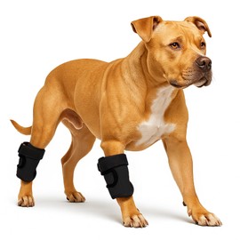 LovinPet Dog Leg Braces, Adjustable Ankle/Hock Wraps for Front & Back Legs, Back Leg Support Brace, Recovery & Mobility Aid, Joint Stability Support, 2 Pack, Fits Medium & Large Dogs, Black