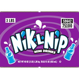Tootsie Roll Nik-L-Nip Candy Wax Bottles - Fruit Flavored Mini Drinks - Bulk Individually Wrapped Candies for Kids, Parties, Classroom - 3 Pound Box