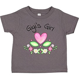 inktastic Gigi's Girl- Heart Flowers Toddler T-Shirt 2T Charcoal Grey 2fade