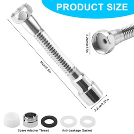 Flexible Tap Extension, Rotating Tap Attachment, 360 Degrees, 14 cm Tap Extender with Filter for Kitchen, Aerators for Taps, Water Saver for Tap