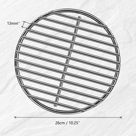 onlyfire Stainless Steel High Heat Charcoal Fire Grate for Kamado Joe Classic and Most Other Kamado Grill, 10 1/4 Inch