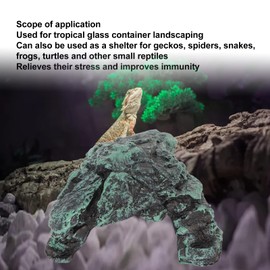 HEEPDD Reptile Hide Cave, Simulation Rock Hideouts Terrarium Habitat Decor Ornament Shelter for Lizards Turtles Amphibians Fish Frogs Hermit Crab