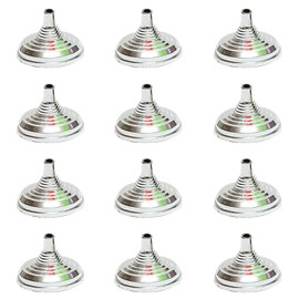12 Pieces Round Miniature Flag Stands Mini Desk Flag Stands Desk Flag Holders Table Flag Stands Table Flag Base Stand for Office Conference Room, Silver, 5.5 x 3.8cm