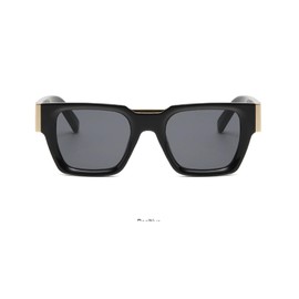 WDZAYXC Vintage Chunky Square Sunglasses for Women Men Chunky Rectangle Sunglasses, black/grey