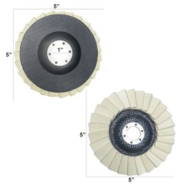 5 Pcs Wool Felt Flap Polishing Discs, Corrugated Buffing Wheel Pad for Angle Grinder Stainless Steel, Aluminum Metal Surface Finishing Restoration Kit