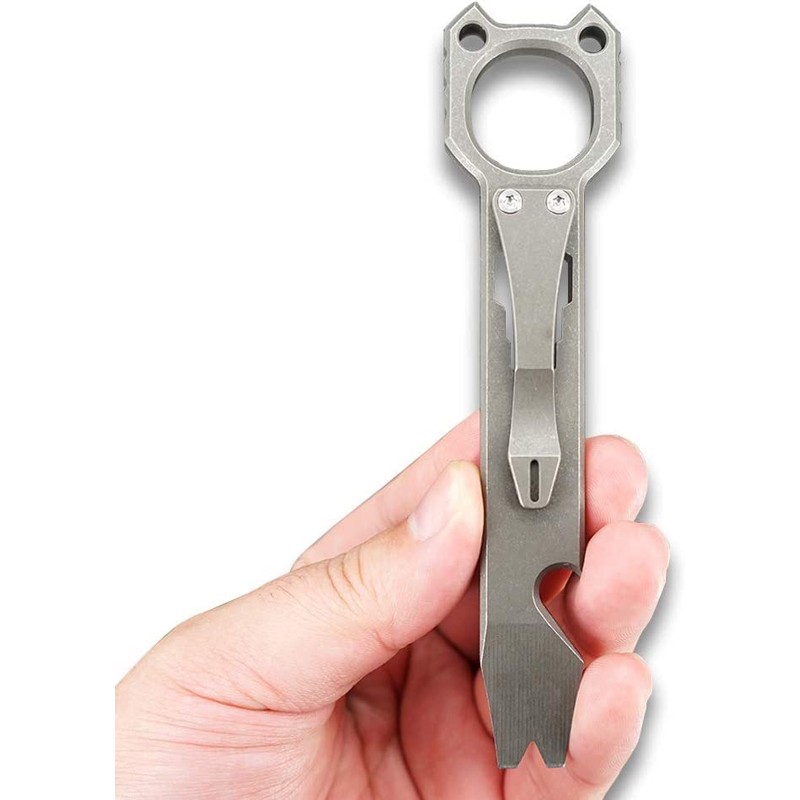 Titanium EDC Crowbar Outdoor Crowbar Bottle Opener with Pocket Clip