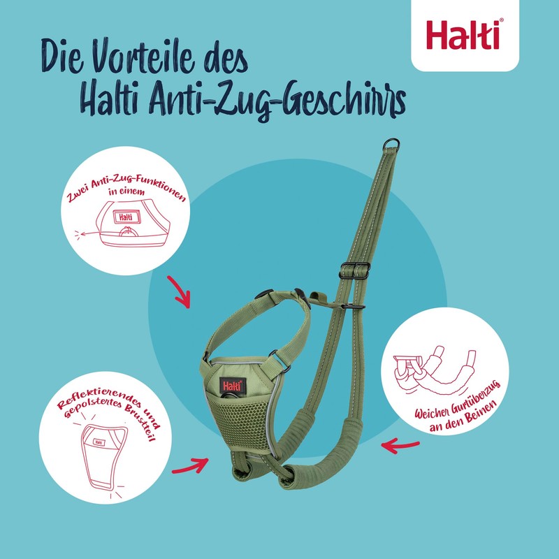 Halti Anti-Pull Dog Harness, Size L, Forest Green