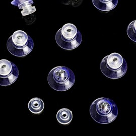 Mozeat Lens 12 Pack Mini Suction Cups,25mm/1'' Suction Cup with M5 Screw Clear PVC Sucker Pads Extra Strong Sucker Suction Cup Glass Suction Holder with Screw Nut for Bathroom Wall, Window, Car Shade