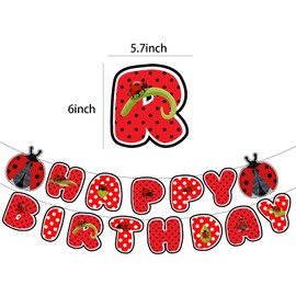 Ladybug Theme Happy Birthday Little Lady Banner Ladybug Birthday Party Supplies Ladybug Birthday Banner for Girls Birthday Baby Shower Party Supplies/Insect Theme Baby Shower Decorations
