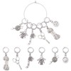 KitBeads 6pcs Tibetan Sewing Charms Mixed Styles Button Scissors Pendant