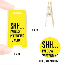 4 Pack Funny Office Supplies, Yellow Desk Accessories, Acrylic Sticky Note Holder Gifts for Coworkers, Gag Gift for Women Colleague Leader Teacher Employee Birthday Christmas White Elephant Gift