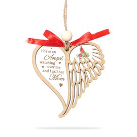 Mom Memorial Angel Wing Ornament - I Have an Angel Mom, Christmas Sympathy Gift for Loss of Mother, Cardinal Memorial Gift